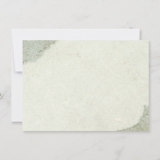 Neutraal groen rustiek verlovingsfeest kaart (Achterkant)