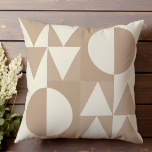 Neutraal Halftoon geometrisch patroon II Kussen