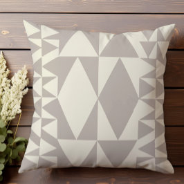 Neutraal halftoon geometrisch patroon III Kussen