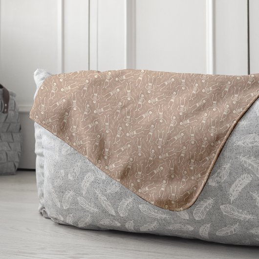 Neutraal Halloween Skeleton Pattern Sherpa Deken