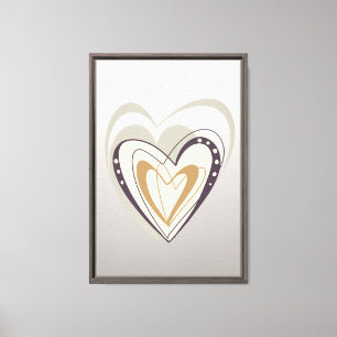 Neutraal Hartpatroon Liefde Muurkunst Ontwerp Canvas Afdruk