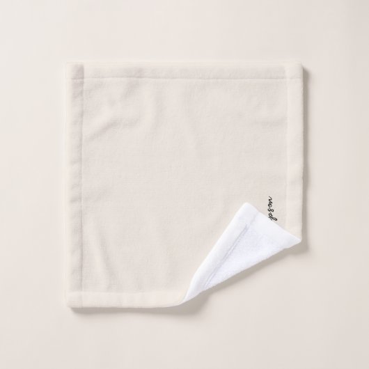 Neutraal ivory Modern Signature Script Monogram Bad Handdoek (Wasdoekje)