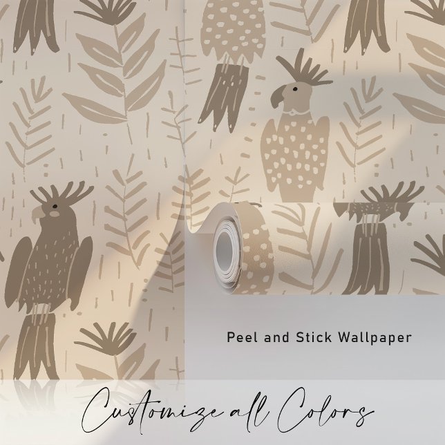 Neutraal kaketoe Tropisch behang (Creator heeft geüpload)