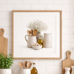 Neutraal Keuken Boerderij Kunstlijst Klaar Poster