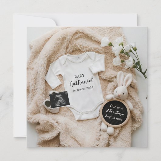 Neutraal konijn zwangerschap aankondiging (Voorkant)