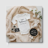 Neutraal konijnenthema baby fotoboek keepsake gastenboek (Voorkant)