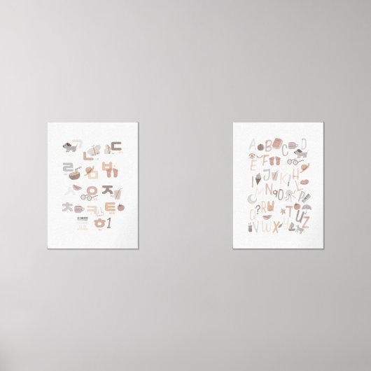 Neutraal Koreaans en Engels poster set (Voorkant)