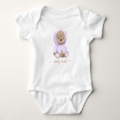 Neutraal Lavender Teddy Bear Baby Beer Romper (Voorkant)