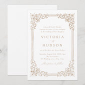 Neutraal Lijst Elegante bruiloft Kaart (Voorkant / Achterkant)