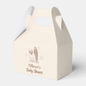 Neutraal minimalistisch Boho Surfboard Baby shower Bedankdoosjes (Achterkant)