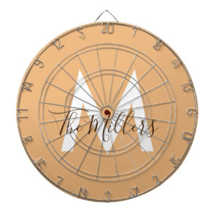 Neutraal Minimalistisch modern oranje monogram Dartbord