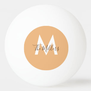 Neutraal Minimalistisch modern oranje monogram Pingpongballen