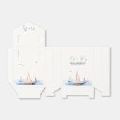 Neutraal minimalistisch nautisch zeilboot Baby sho Bedankdoosjes (Uitgevouwen)
