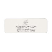 Neutraal minimalistisch retouradres voor kleine be etiket (Voorkant)