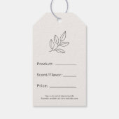 Neutraal minimalistisch zakelijk botanisch prijs L Cadeaulabel (Achterkant)