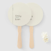 Neutraal modern minimalistisch trouwprogramma handwaaier (Voorkant en achterkant)