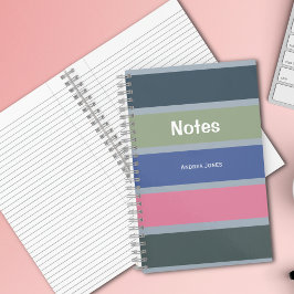 Neutraal monogram Volledige naam notities Notitieboek