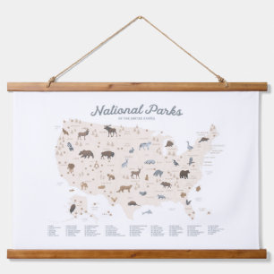 Neutraal nationaal park Woodland Nursery Decor Hangend Wandkleed