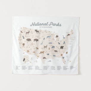 Neutraal nationaal park Woodland Nursery Decor Wandkleed
