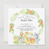 Neutraal Oerwoud Baby shower Kaart (Voorkant)