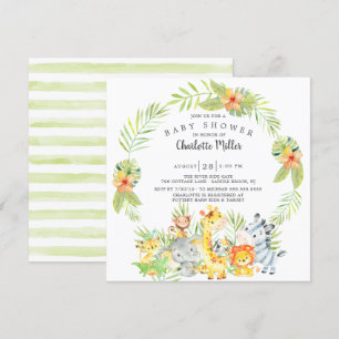 Neutraal Oerwoud Baby shower Kaart