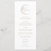 Neutraal Over the Moon Baby shower Menu (Voorkant)