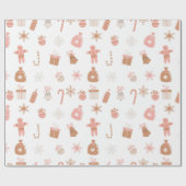 Neutraal peperkoek kerst inpakpapier (Vlak)