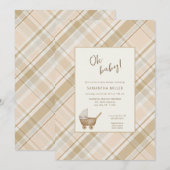 Neutraal Plaid baby koets Kaart (Voorkant / Achterkant)