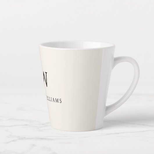 Neutraal Professioneel Eenvoudig Monogram Minimali Latte Mok (Rechts)