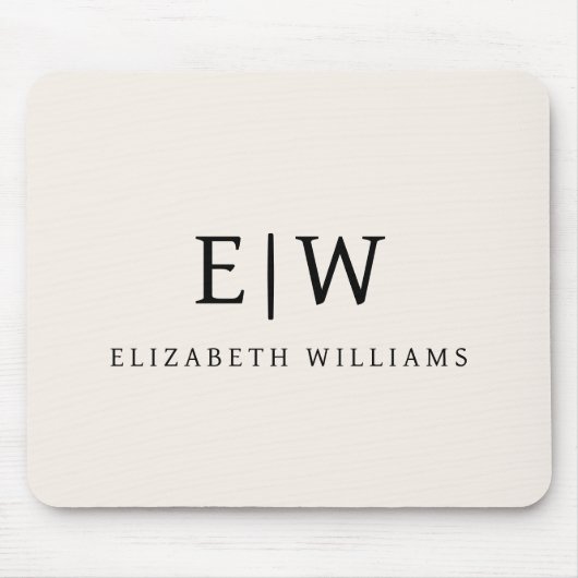 Neutraal Professioneel Eenvoudig Monogram Minimali Muismat (Voorkant)