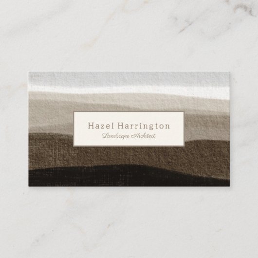 Neutraal QR Code Visitekaartje Abstract bruin (Voorkant)