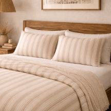 Neutraal rustiek boerderij gestreept beige & taupe