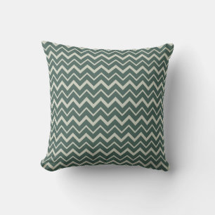 Neutraal salie groen chevron patroon kussen