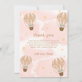 Neutraal Sweet Cloud Hete Luchtballon Baby shower Bedankkaart (Voorkant)