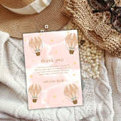 Neutraal Sweet Cloud Hete Luchtballon Baby shower Bedankkaart