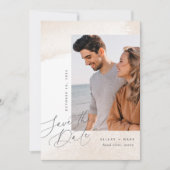 Neutraal wasscript | Verticale foto Save The Date (Voorkant)