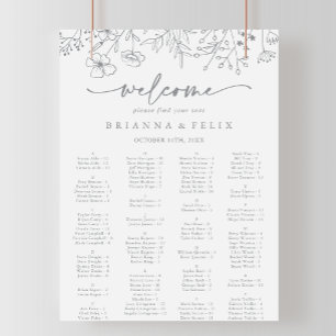 Neutraal Wildflower Alfabetische Zitting Grafiek Poster