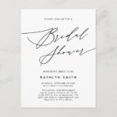 Neutraal wit Elegant Script Modern Vrijgezellenfee Uitnodiging Briefkaart (Voorkant)