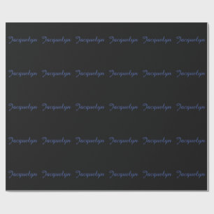 Neutraal Zwart & Blauw Plain Elegante Moderne Eige Cadeaupapier