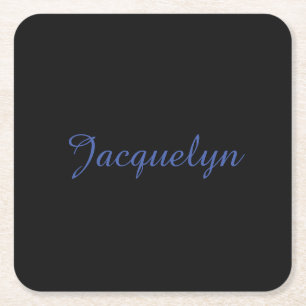 Neutraal Zwart & Blauw Plain Elegante Moderne Eige Vierkante Kartonnen Onderzetter