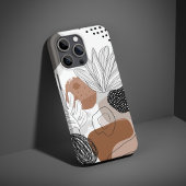 Neutral Abstract Plant Pattern Boho Minimal Aesthe iPhone 16 Hoesje
