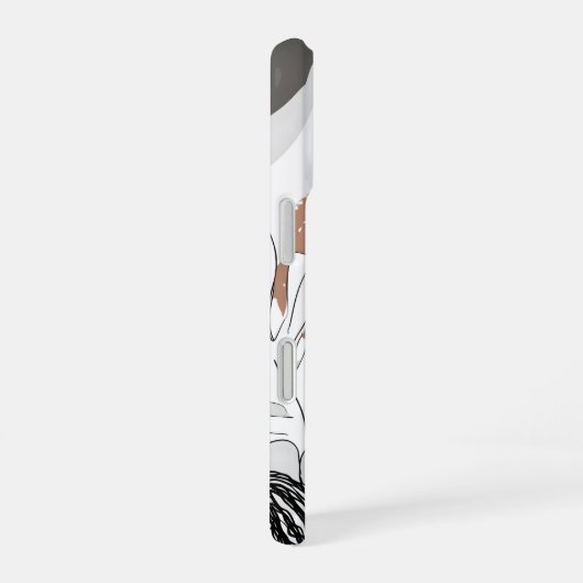 Neutral Abstract Plant Pattern Boho Minimal Aesthe iPhone 16 Hoesje (Rechterkant)