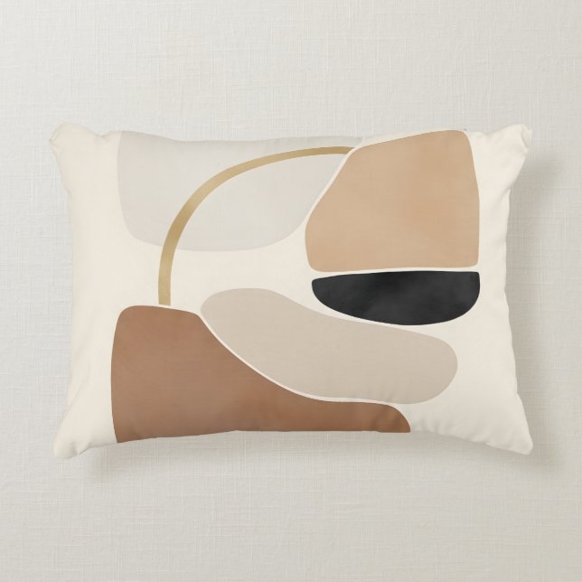 Neutral Abstract Shapes | Minimal Modern Fine Art  Accent Kussen (Voorkant)