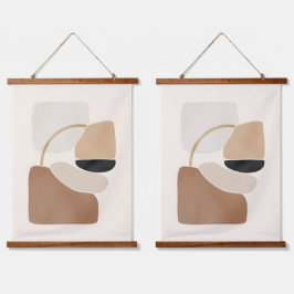 Neutral Abstract Shapes | Minimal Modern Fine Art  Hangend Wandkleed