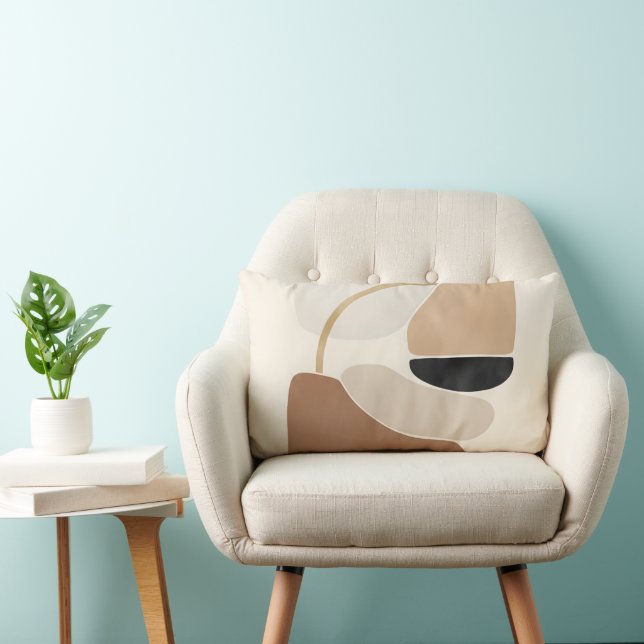 Neutral Abstract Shapes | Minimal Modern Fine Art  Kussen (Stoel)