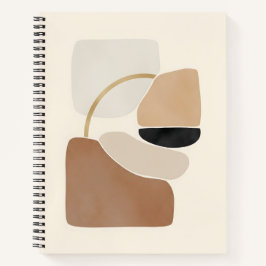 Neutral Abstract Shapes | Minimal Modern Fine Art  Notitieboek