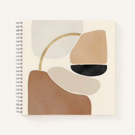 Neutral Abstract Shapes | Minimal Modern Fine Art  Notitieboek