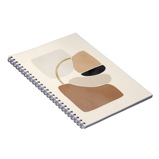Neutral Abstract Shapes | Minimal Modern Fine Art  Notitieboek (Rechterzijde)