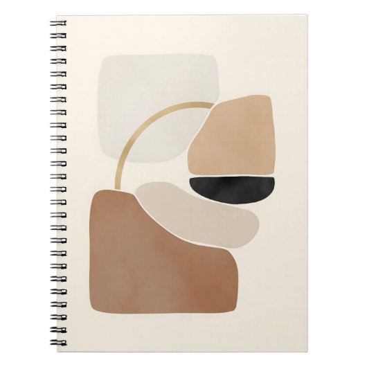 Neutral Abstract Shapes | Minimal Modern Fine Art Notitieboek (Voorkant)