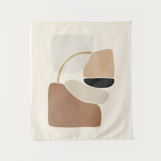 Neutral Abstract Shapes | Minimal Modern Fine Art Wandkleed (Voorkant)